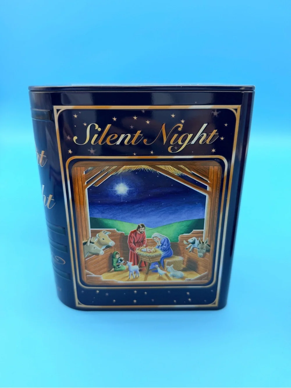 Holiday Decorative Tin Trio - Red & Blue Festive Canisters